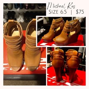 Michael Kors Wedge Booties With Open Toes